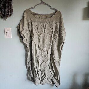 Lungo L'Arno Made in Italy 100% Linen Plus Size Dress 3x